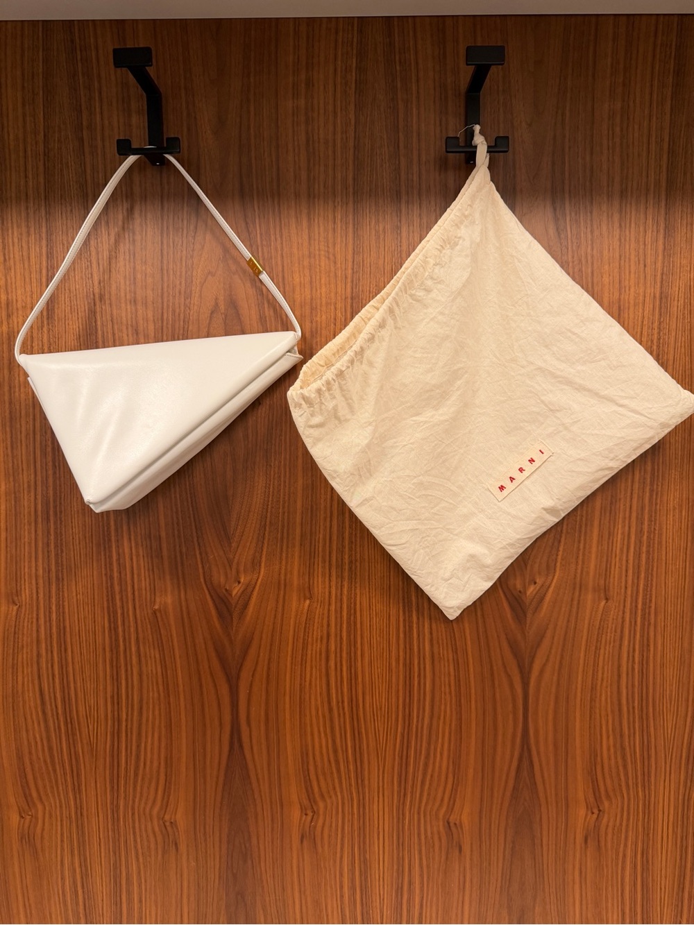 Marni White Triangular Mini Shoulder Bag